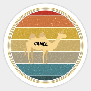 Vintage Retro Sunset Camel Sticker